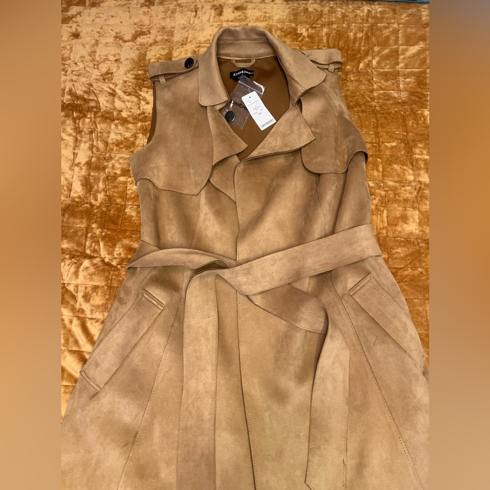 Faux suede Bebe long vest
